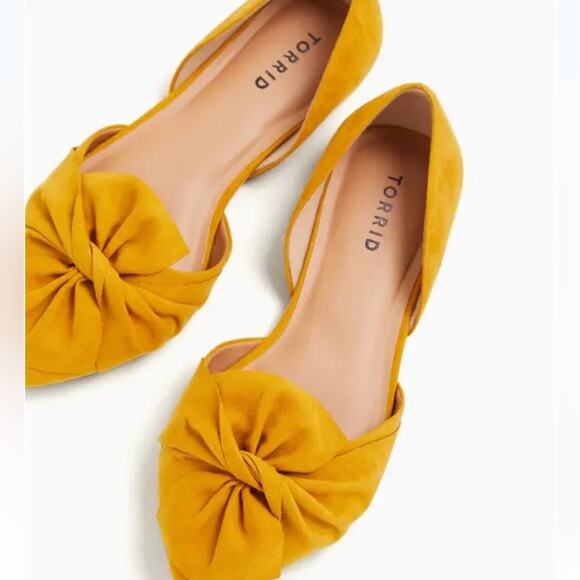 Torrid twist bow d’orsay flat yellow sandal size 12WW wide plus - Picture 11 of 11